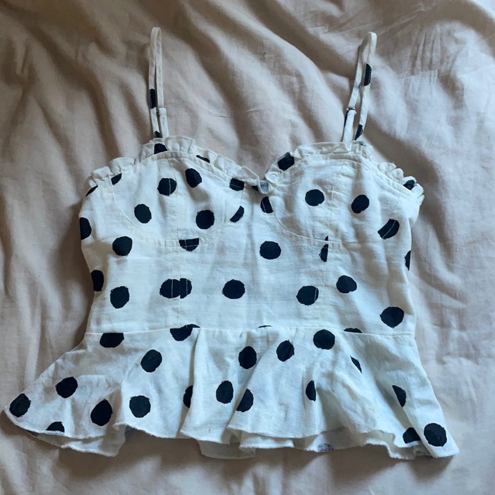 Polka Dot Peplum Crop